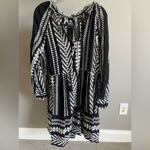 Anthropologie Maeve Black and White Patterned Dress